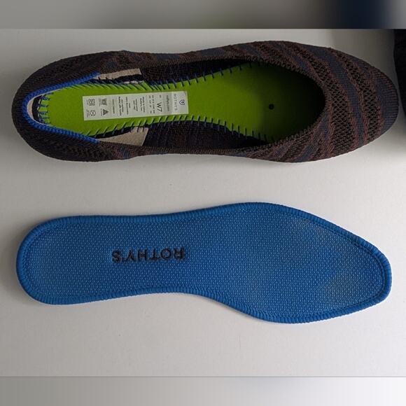 Rothy's Sapphire Zebra Square Toe Ballet Flat Size 7 US Women's - Picture 8 of 8